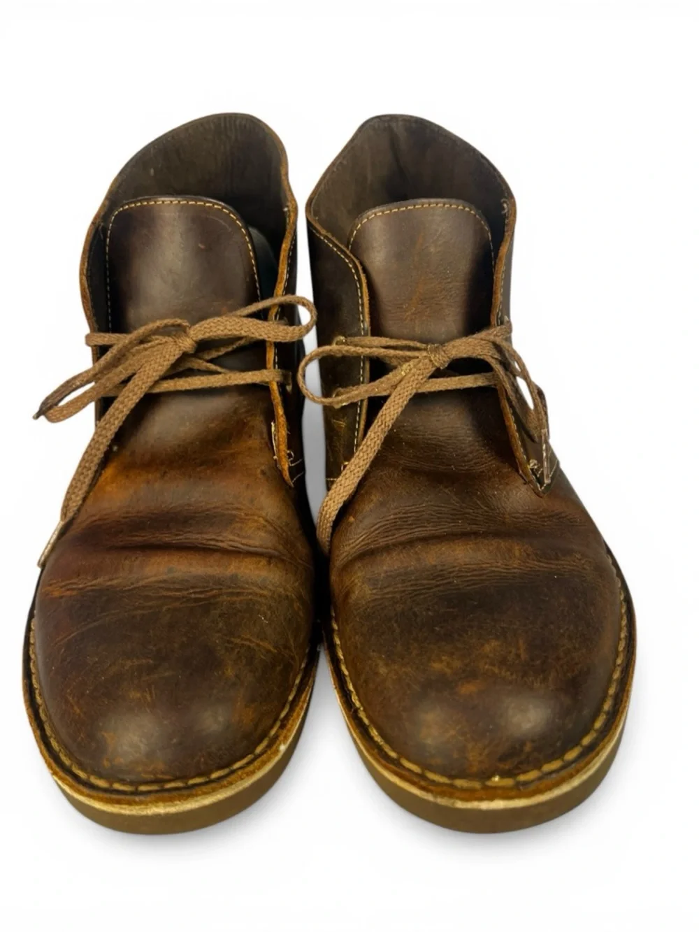 Clarks Bushacre 2 Beeswax Leather Chukka Boots Mens 10 Distressed